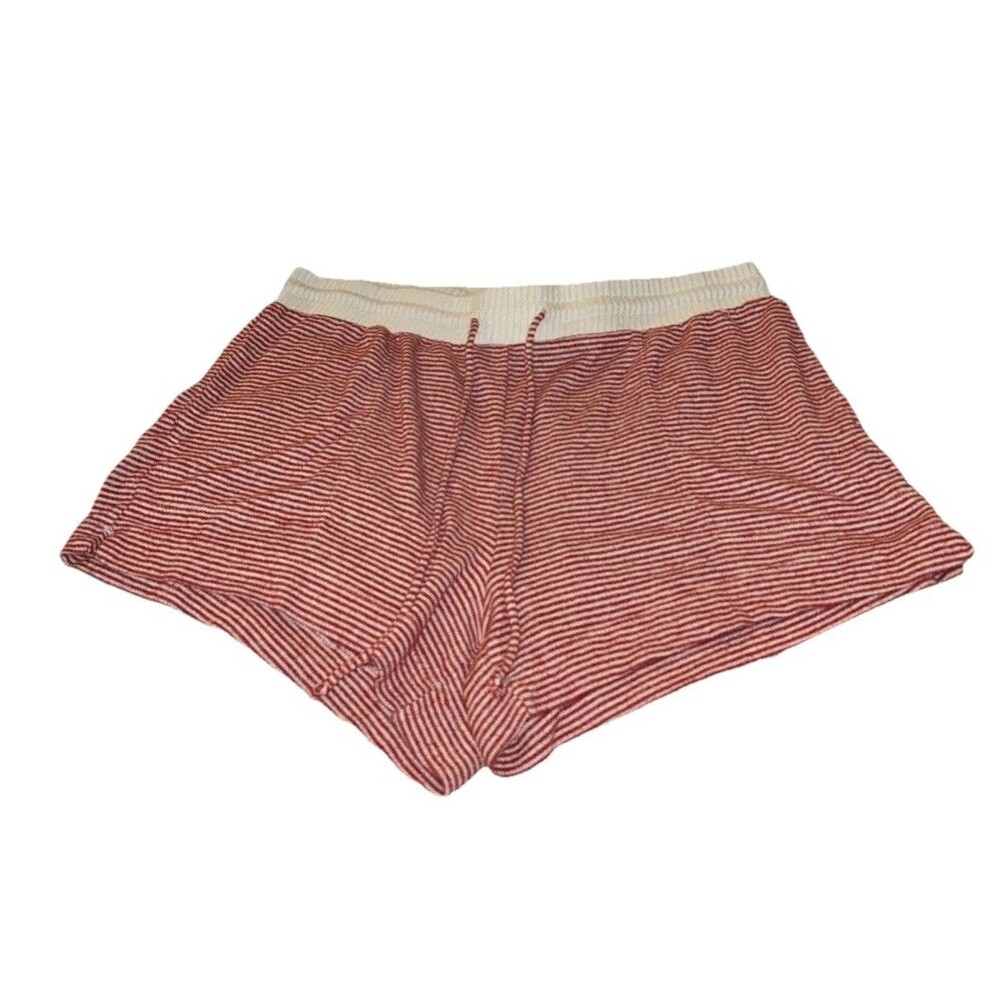 Stars Above Large Red & White Striped Drawstring Sleep Shorts With Pockets